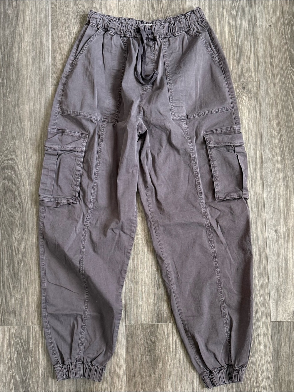 Garage Grey Cargo Drawstring Jogger Pants Size Small Indie Casual Utility